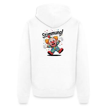 Stimmung Konfetti Clown Kostüm Karneval Köln Mainz - Unisex Premium Bio Zip Hoodie - Weiß - Hinten - Thijin (182cm)