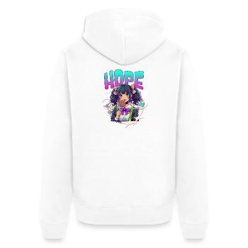 Anime Girl HOPE Lollipop – Kawaii Manga Style - Veste à capuche bio Premium Unisexe - blanc - Dos - Thijin (182cm)