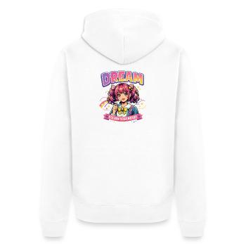 Dream - Suit Your Heart Anime Girl Design - Veste à capuche bio Premium Unisexe - blanc - Dos - Thijin (182cm)