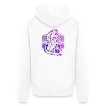 Illustration de vélo de route pour vélo de route - Veste à capuche bio Premium Unisexe - blanc - Dos - Thijin (182cm)