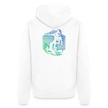 Snowboard vibes for snowboard - Unisex Premium Organic Zip Hoodie - white - Back - Thijin (182cm)