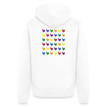Des poulets arc-en-ciel - Veste à capuche bio Premium Unisexe - blanc - Dos - Thijin (182cm)