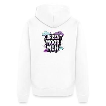 Meh Geschenkidee - Unisex Premium Bio Zip Hoodie - Weiß - Hinten - Thijin (182cm)