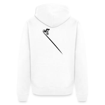 Fahrrad Mountainbike Outdoor - Unisex Premium Bio Zip Hoodie - Weiß - Hinten - Thijin (182cm)