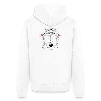 Illustration d’amour de couple mignon - Veste à capuche bio Premium Unisexe - blanc - Dos - Thijin (182cm)