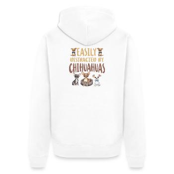 Chihuahua Chihuahueño Easily - Unisex Premium Bio Zip Hoodie - Weiß - Hinten - Thijin (182cm)