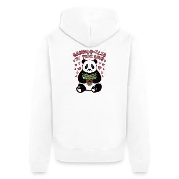Bamboozled By Your Love Cute Panda Bear Valentine - Unisex Premium Organic Zip Hoodie - white - Back - Thijin (182cm)
