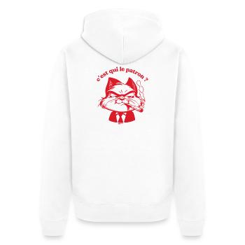C'est qui la patron ? - Veste à capuche bio Premium Unisexe - blanc - Dos - Thijin (182cm)