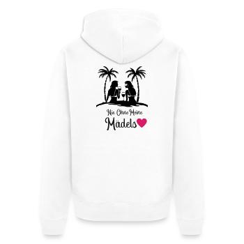 Jamais sans le cœur de mes filles - Veste à capuche bio Premium Unisexe - blanc - Dos - Thijin (182cm)