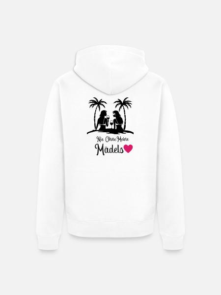 Never without my girls' heart - Unisex Premium Organic Zip Hoodie - white