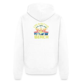 Beach Surfer Retro Sunset - Unisex Premium Organic Zip Hoodie - white - Back - Thijin (182cm)