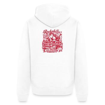 Rockabilly Valentine Memories 50er Jahre Retro - Unisex Premium Bio Zip Hoodie - Weiß - Hinten - Thijin (182cm)