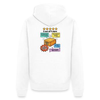 Critique 5 étoiles de Crispy Tofu - Veste à capuche bio Premium Unisexe - blanc - Dos - Thijin (182cm)