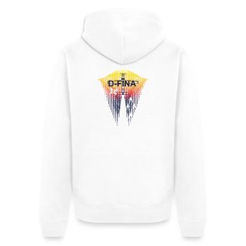 Legendary Jumps – Skydiving C208 D-FINA - Unisex Premium Bio Zip Hoodie - Weiß - Hinten - Thijin (182cm)