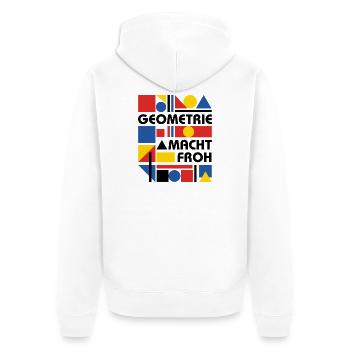Geometry makes you happy - Unisex Premium Organic Zip Hoodie - white - Back - Thijin (182cm)