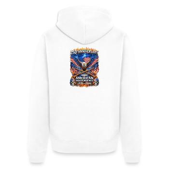 250. American Independence Eagle - Unisex Premium Bio Zip Hoodie - Weiß - Hinten - Thijin (182cm)