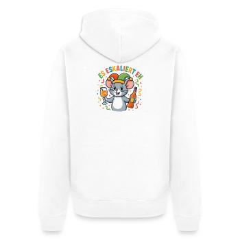 Souris de carnaval, ça s’intensifie, eh, fête fastnacht - Veste à capuche bio Premium Unisexe - blanc - Dos - Thijin (182cm)