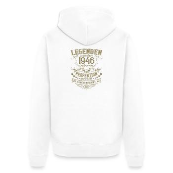 80 Geburtstag Legenden Vintage Retro Design - Unisex Premium Bio Zip Hoodie - Weiß - Hinten - Thijin (182cm)