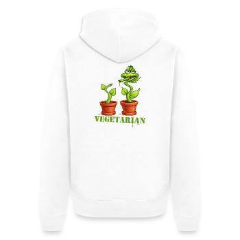 Vegetarische Fleischfressende Pflanze Cartoon - Unisex Premium Bio Zip Hoodie - Weiß - Hinten - Thijin (182cm)