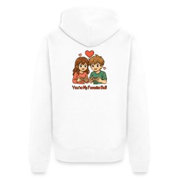 Dein Lieblingspartner - Unisex Premium Bio Zip Hoodie - Weiß - Hinten - Thijin (182cm)