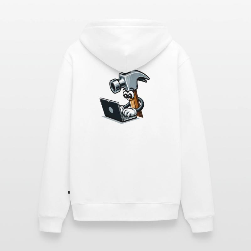 HammerCode: Werkzeug trifft Bits Unisex Premium Bio Zip Hoodie