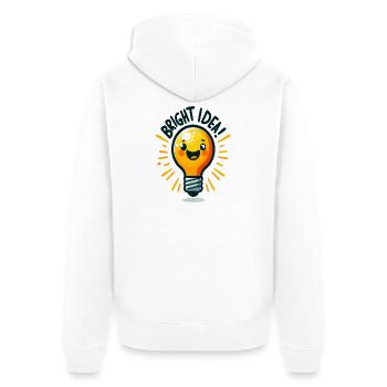 Fröhliche Glühbirne Idee - Unisex Premium Bio Zip Hoodie - Weiß - Hinten - Thijin (182cm)