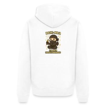 Lustiger Mathe-Ninja für Mathematiklehrer - Unisex Premium Bio Zip Hoodie - Weiß - Hinten - Thijin (182cm)