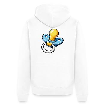 Bébé Dessin animé Tétine - Veste à capuche bio Premium Unisexe - blanc - Dos - Thijin (182cm)