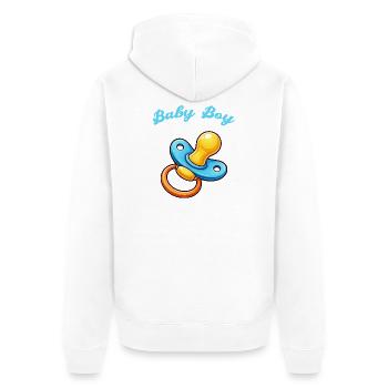 Bébé Dessin animé Tétine - Veste à capuche bio Premium Unisexe - blanc - Dos - Thijin (182cm)