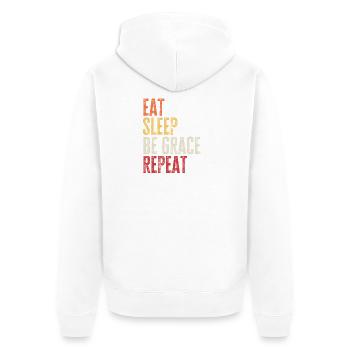 Mange, dors, sois Grace, répète le nom rétro - Veste à capuche bio Premium Unisexe - blanc - Dos - Thijin (182cm)