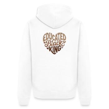 Gebildeter Schwarzer König | Afro-Pride-Zitat | Schwarz - Unisex Premium Bio Zip Hoodie - Weiß - Hinten - Thijin (182cm)