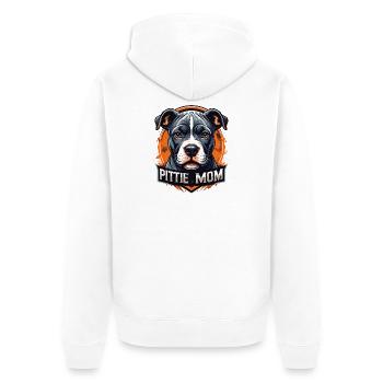 Pittie Mom Pitbull Art - Unisex Premium Bio Zip Hoodie - Weiß - Hinten - Thijin (182cm)