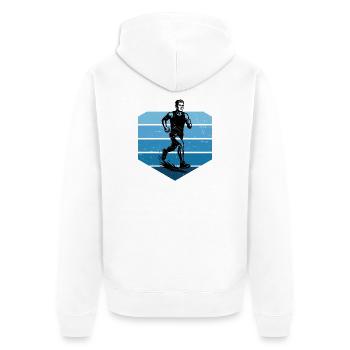 Running vibes for races - Unisex Premium Organic Zip Hoodie - white - Back - Thijin (182cm)