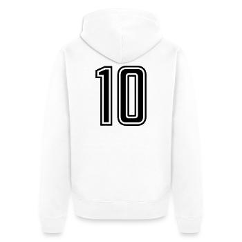 10 - Unisex Premium Bio Zip Hoodie - Weiß - Hinten - Thijin (182cm)