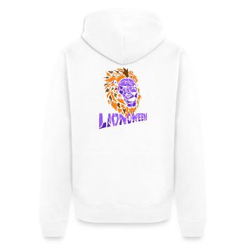 Safari Afrique Faune du Serengeti Lion d’Halloween - Veste à capuche bio Premium Unisexe - blanc - Dos - Thijin (182cm)