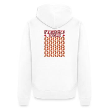 I Tackled 100 Days Of School  - Unisex Premium Organic Zip Hoodie - white - Back - Thijin (182cm)