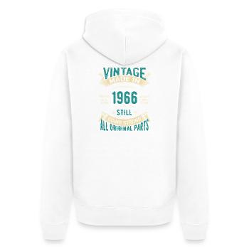 Vintage 1966 immer noch stark - Unisex Premium Bio Zip Hoodie - Weiß - Hinten - Thijin (182cm)