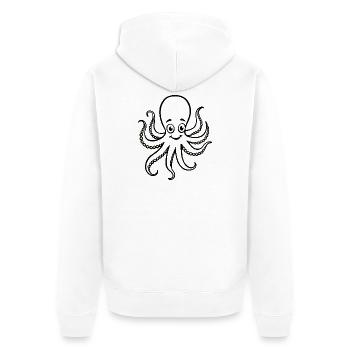 Costume de pieuvre Animal marin Océan Carnaval de pieuvre - Veste à capuche bio Premium Unisexe - blanc - Dos - Thijin (182cm)