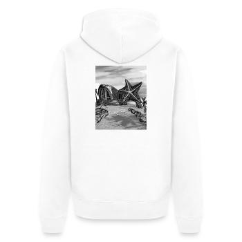 Art de l’île Starfish Dome - Veste à capuche bio Premium Unisexe - blanc - Dos - Thijin (182cm)
