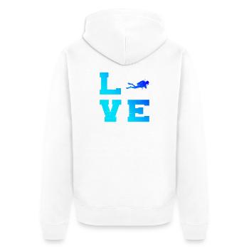 Motif emblématique de la plongée - Veste à capuche bio Premium Unisexe - blanc - Dos - Thijin (182cm)
