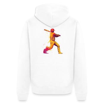 Color Explosion Baseball Bat Hero - Unisex Premium Organic Zip Hoodie - white - Back - Thijin (182cm)