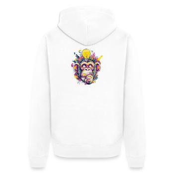 Leuchtender Affe Graffiti - Unisex Premium Bio Zip Hoodie - Weiß - Hinten - Thijin (182cm)