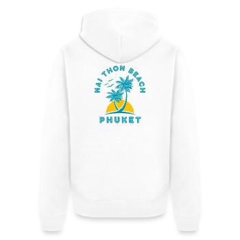 Nai Thon Beach Phuket Palm Sonnenuntergang - Unisex Premium Bio Zip Hoodie - Weiß - Hinten - Thijin (182cm)