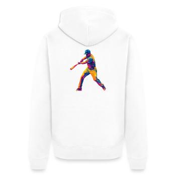 Baseball - Unisex Premium Bio Zip Hoodie - Weiß - Hinten - Thijin (182cm)