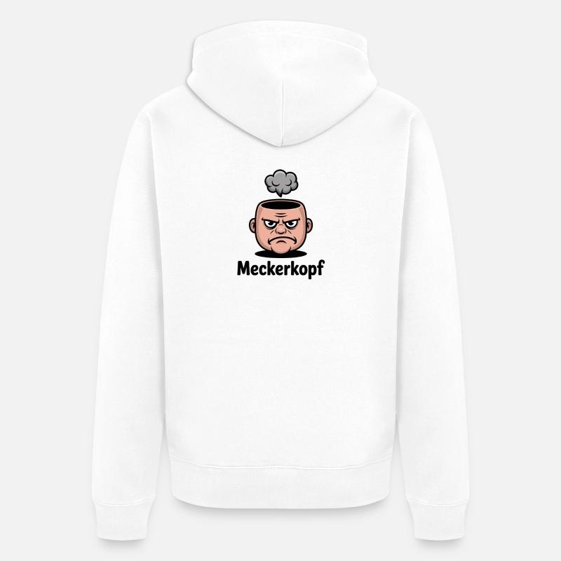 Meckerkopf Genervtes Grumpy Comic Gesicht - Veste à capuche bio Premium Unisexe - blanc