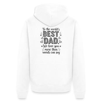 Beste Papa Geschenk Der Welt Für Besten Papa - Unisex Premium Bio Zip Hoodie - Weiß - Hinten - Thijin (182cm)