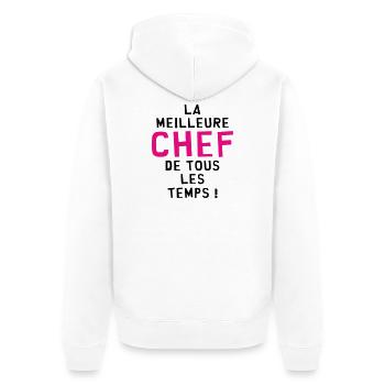 Best Chef of All Time - Unisex Premium Organic Zip Hoodie - white - Back - Thijin (182cm)