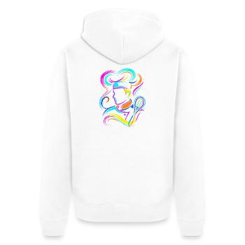 Baker - Unisex Premium Organic Zip Hoodie - white - Back - Thijin (182cm)