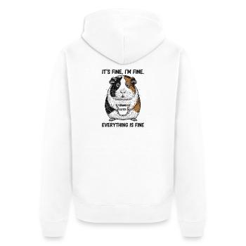 Its Fine Im Fine Coffee Guinea Pig - Unisex Premium Organic Zip Hoodie - white - Back - Thijin (182cm)