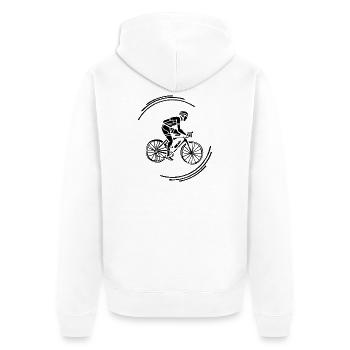 Radfahrer - Unisex Premium Bio Zip Hoodie - Weiß - Hinten - Thijin (182cm)